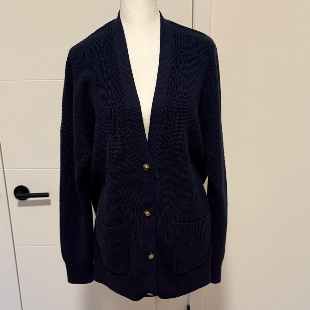 J. Crew Women’s Navy Cotton Cashmere Cardigan
